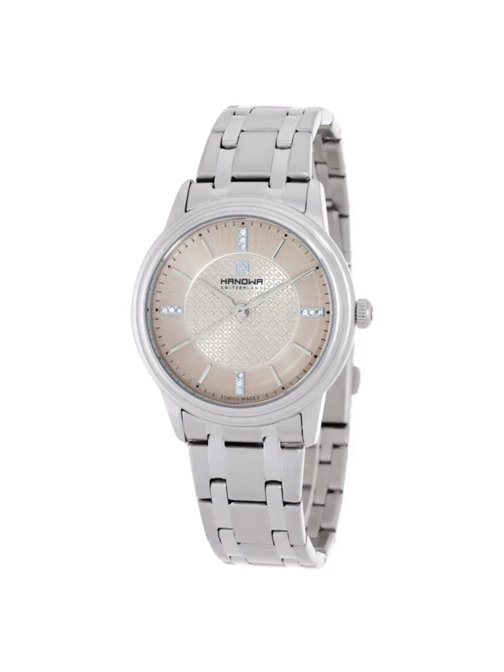 NWT Hanowa Emilia Quartz Crystal Pink Dial Ladies Watch